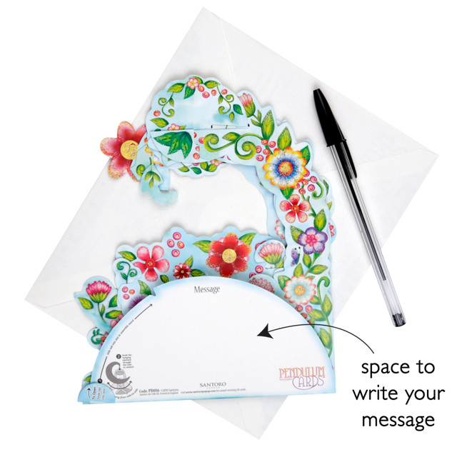 Santoro London Pendulum Cards - Happy Birthday - Floral