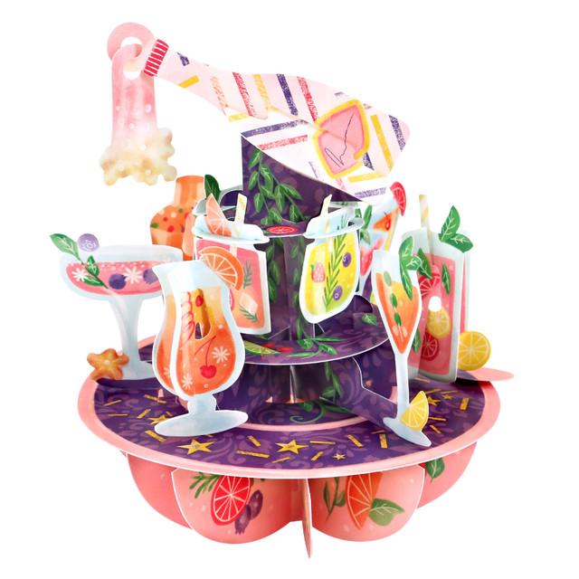 Santoro London Pirouettes Card - Happy Birthday - Birthday Cocktails