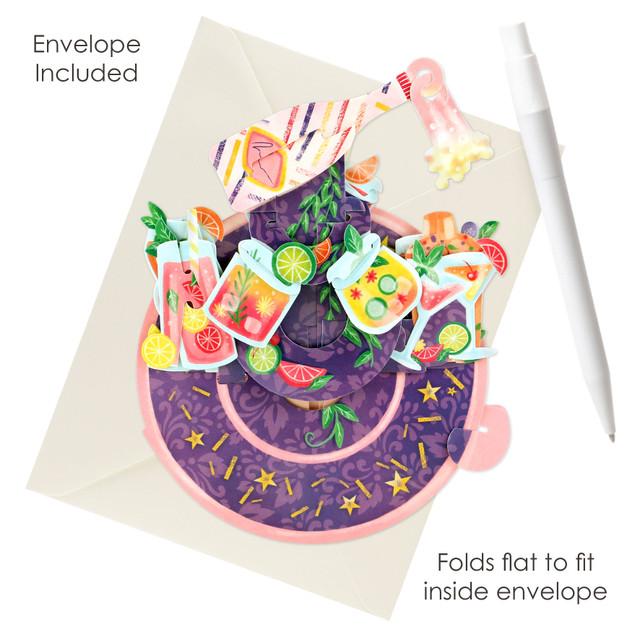 Santoro London Pirouettes Card - Happy Birthday - Birthday Cocktails