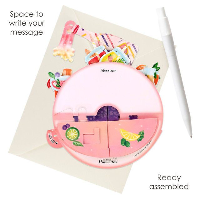 Santoro London Pirouettes Card - Happy Birthday - Birthday Cocktails