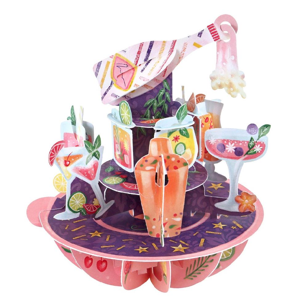 santoro london Pirouettes Card - Happy Birthday - Birthday Cocktails