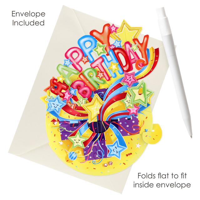 Santoro London Pirouettes Card - Happy Birthday - Shooting Stars