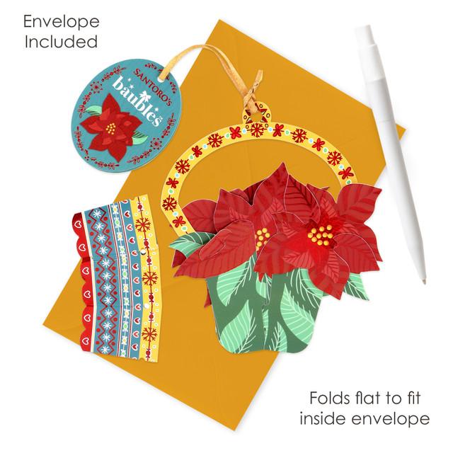 Santoro London Baubles - Poinsettia