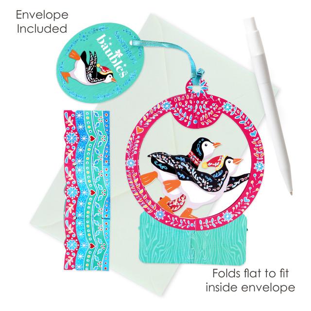 Santoro London Baubles - Snow Globe - Penguins