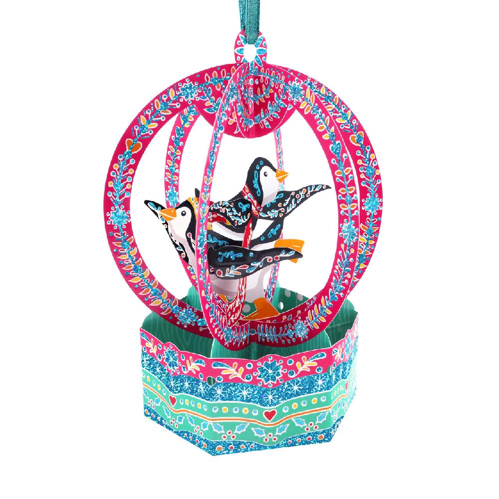 santoro london Baubles - Snow Globe - Penguins