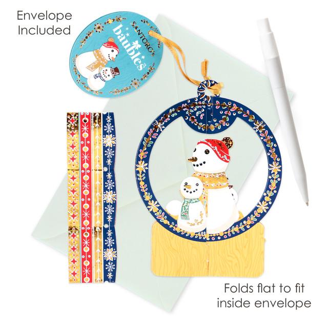 Santoro London Baubles - Snow Globe - Snowmen