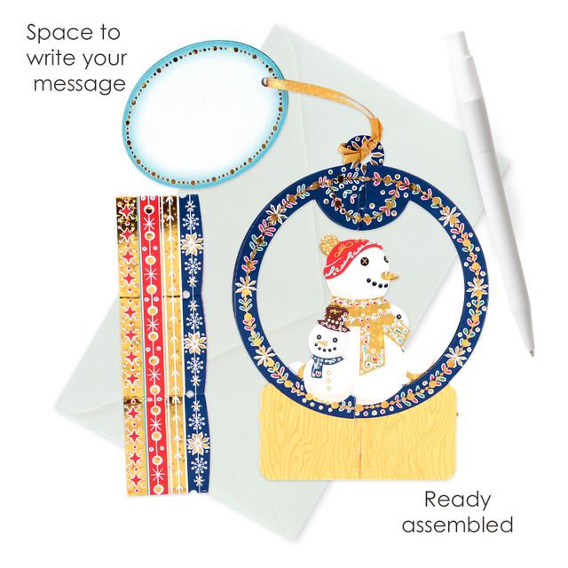 Santoro London Baubles - Snow Globe - Snowmen