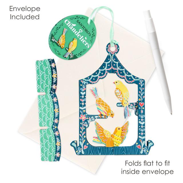 Santoro London Chandeliers Cards - Birdcage - Canaries