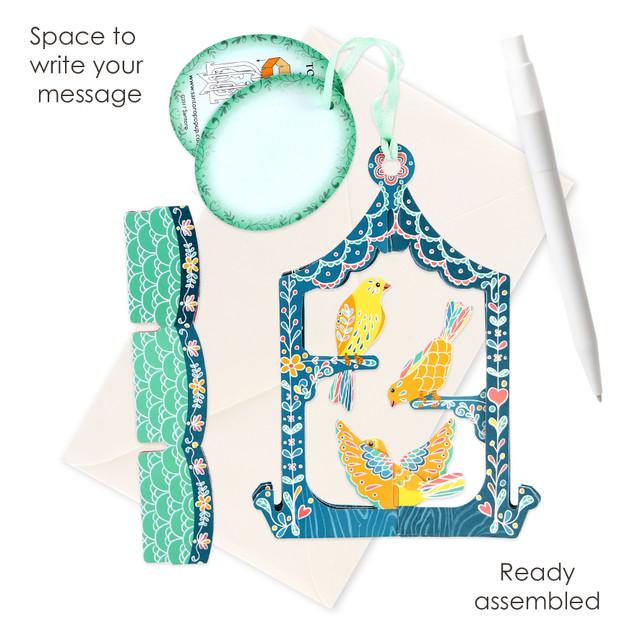 Santoro London Chandeliers Cards - Birdcage - Canaries