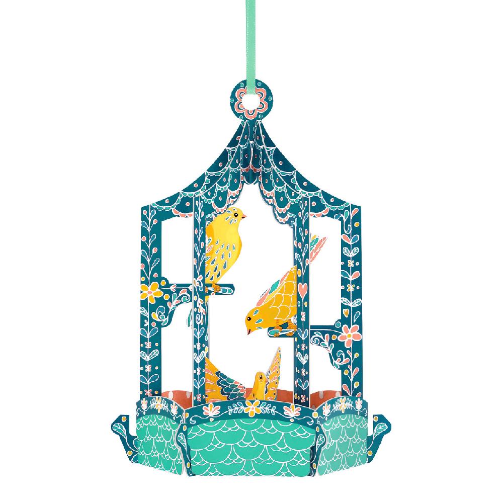 santoro london Chandeliers Cards - Birdcage - Canaries