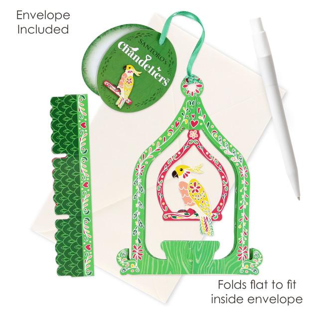 Santoro London Chandeliers Cards - Birdcage - Cockatoo