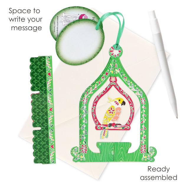 Santoro London Chandeliers Cards - Birdcage - Cockatoo