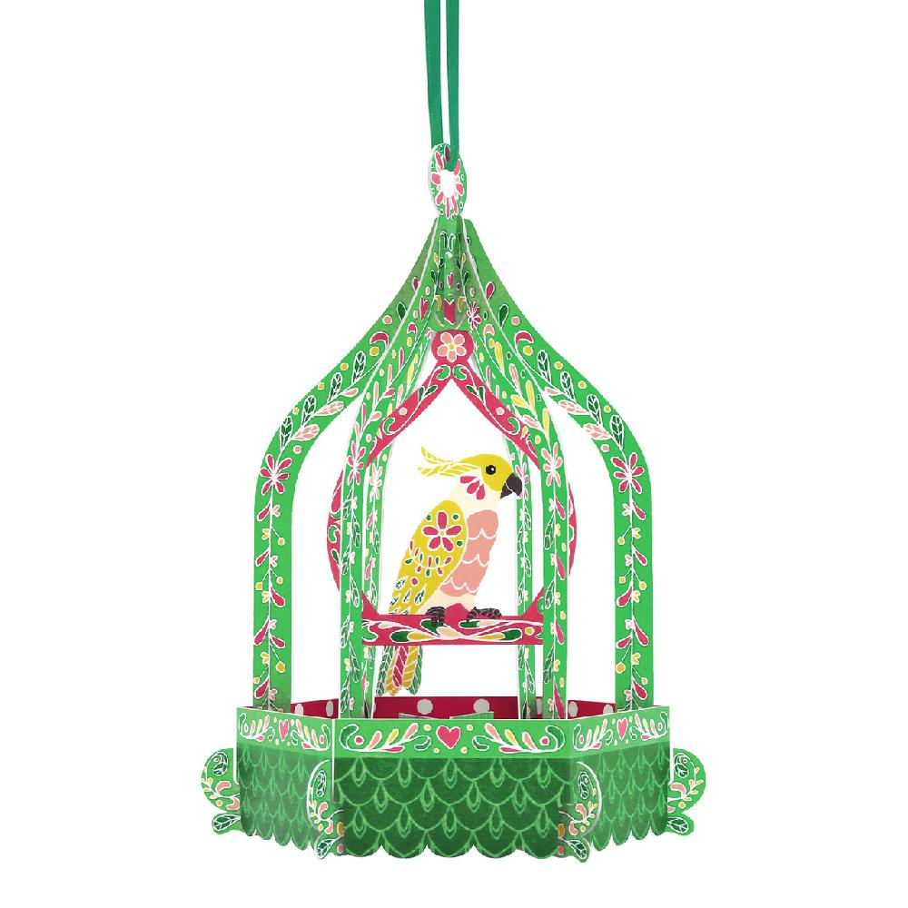 santoro london Chandeliers Cards - Birdcage - Cockatoo