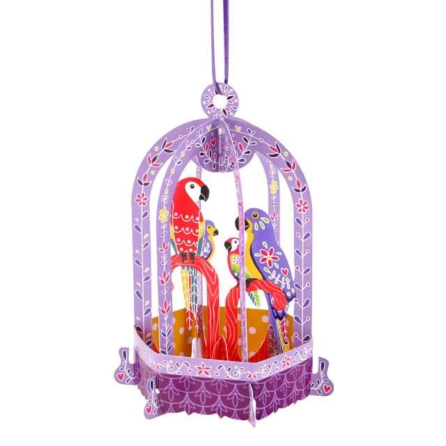 Santoro London Chandeliers Cards - Birdcage - Macaws