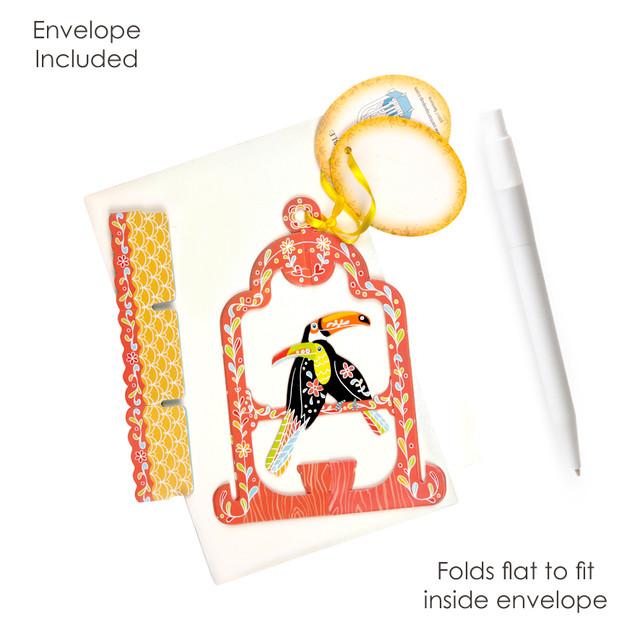 Santoro London Chandeliers Cards - Birdcage - Toucan