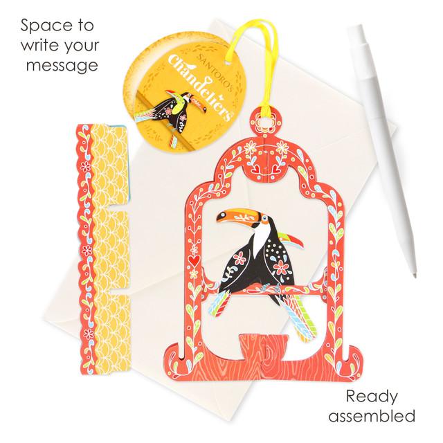 Santoro London Chandeliers Cards - Birdcage - Toucan