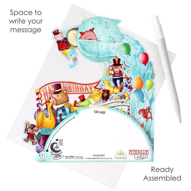 Santoro London Pendulum Card - Animal Marching Band