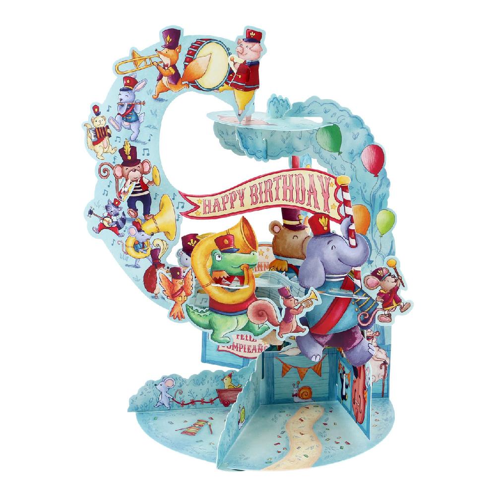 santoro london Pendulum Card - Animal Marching Band