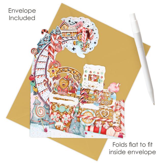 Santoro London Pendulum Card - Gingerbread Train