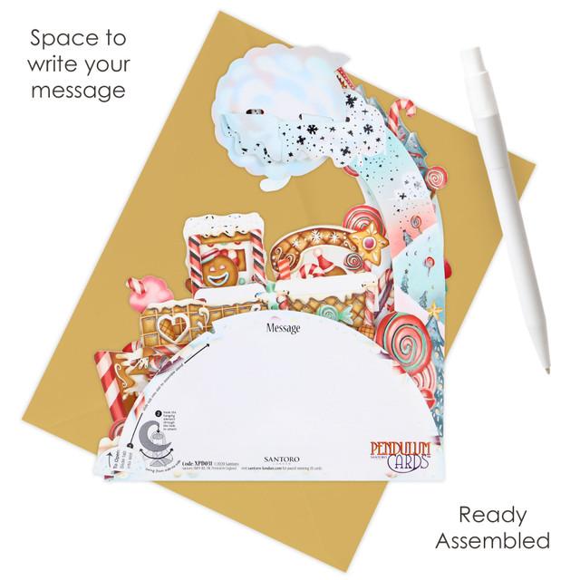 Santoro London Pendulum Card - Gingerbread Train