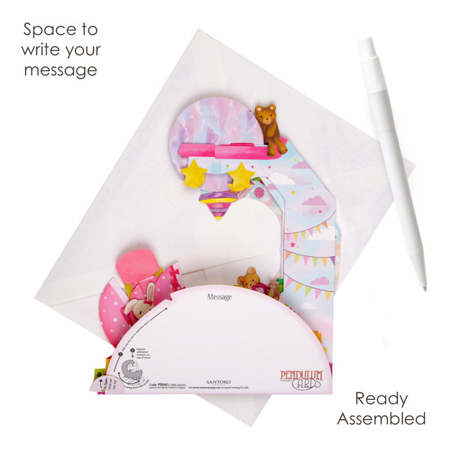 Santoro London Pendulum Cards - Baby Girl