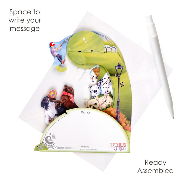 Santoro London Pendulum Cards - Runaway Puppies