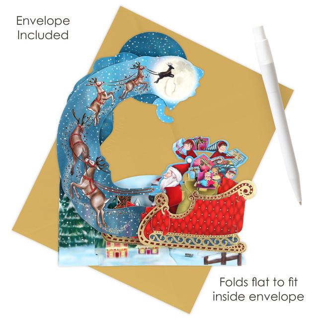 Santoro London Pendulum Cards - Santa's Sleigh