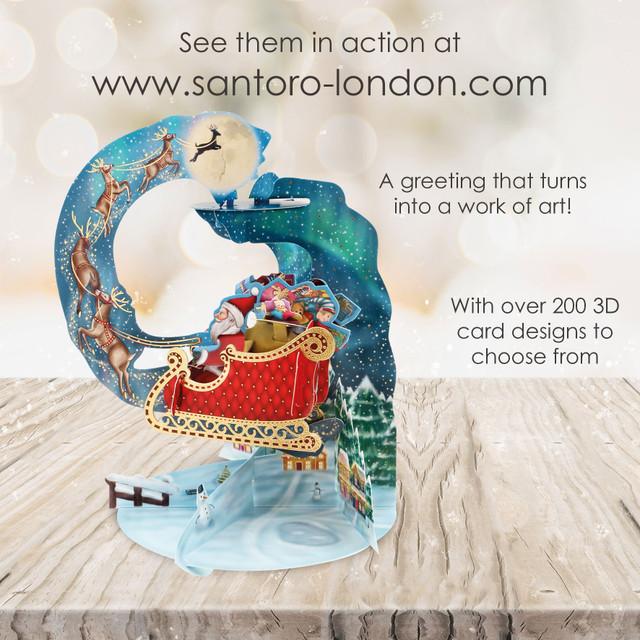 Santoro London Pendulum Cards - Santa's Sleigh
