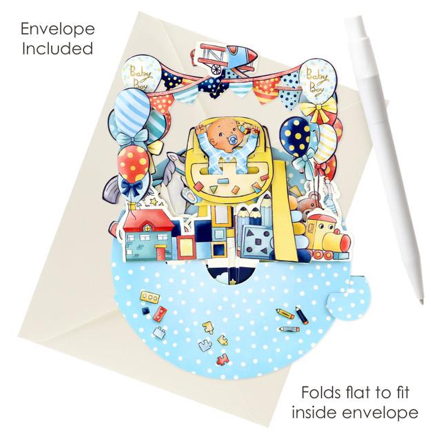 Santoro London Pirouettes Card - Baby Boy