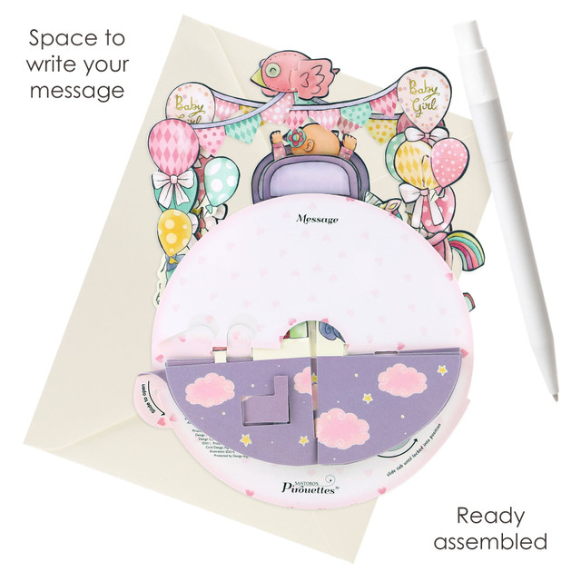Santoro London Pirouettes Card - Baby Girl