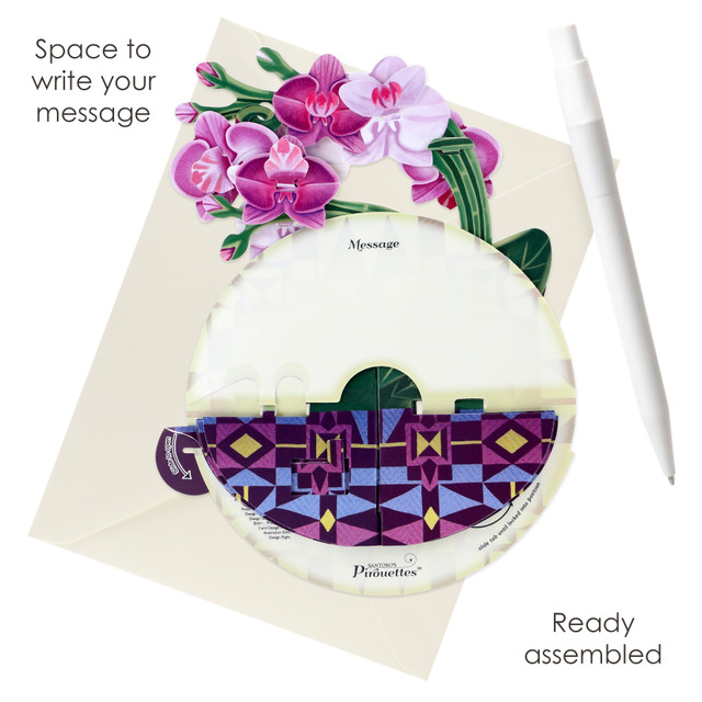 Santoro London Pirouettes Card - Orchid