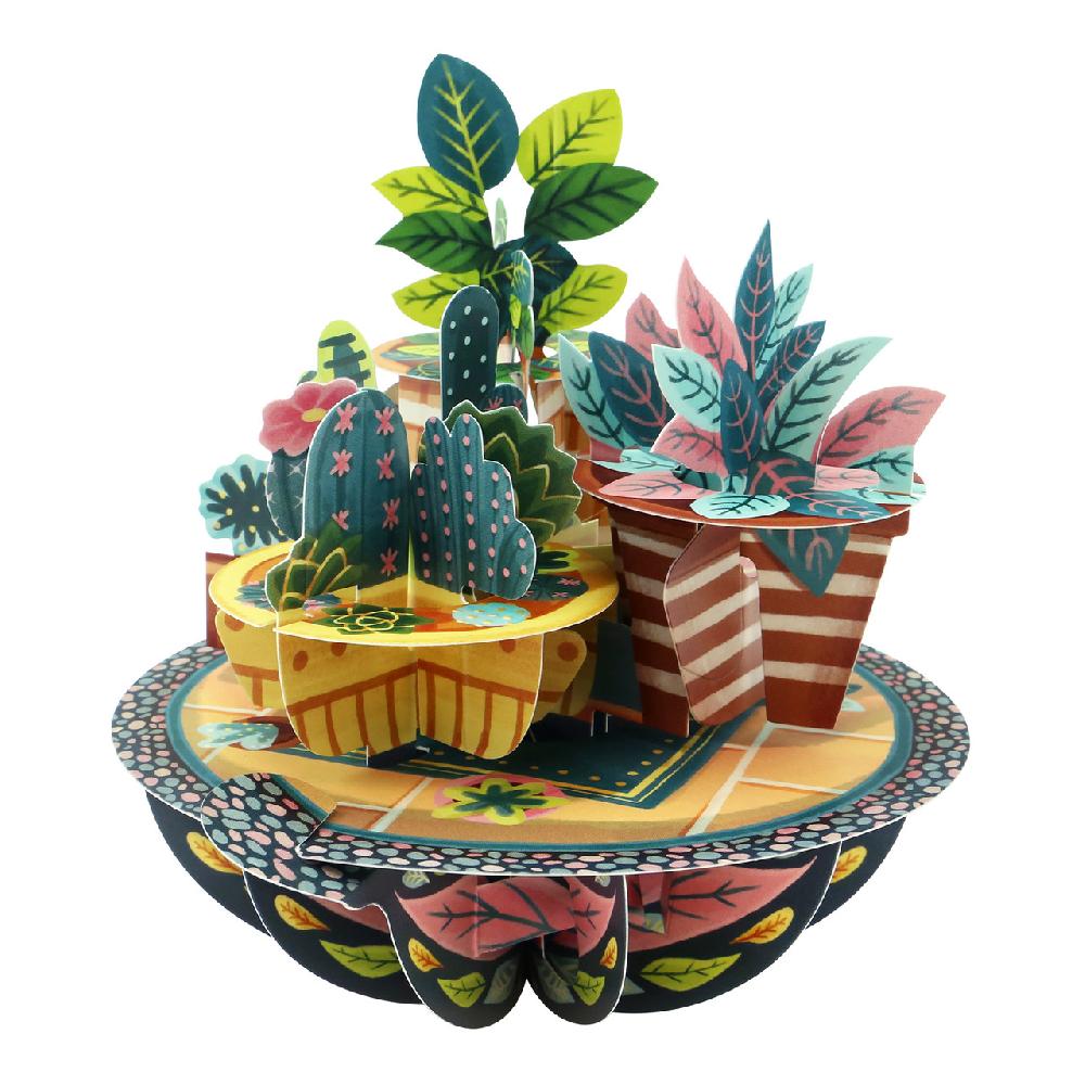 santoro london Pirouettes Card - Potted Plants