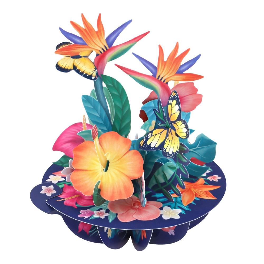 santoro london Pirouettes Card - Tropical Flowers