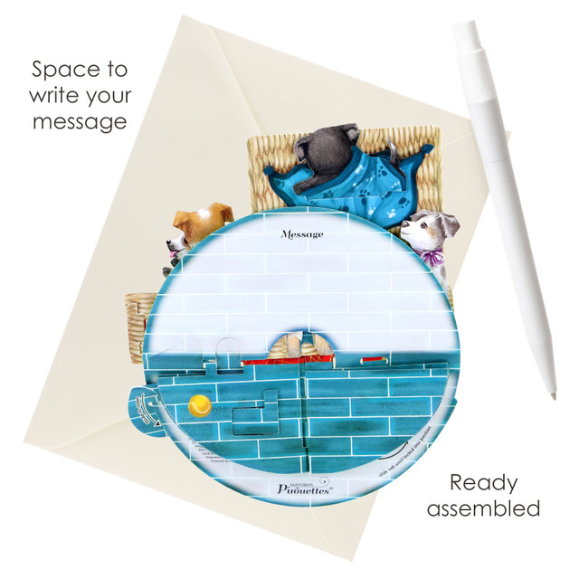 Santoro London Pirouettes - Puppies In A Basket