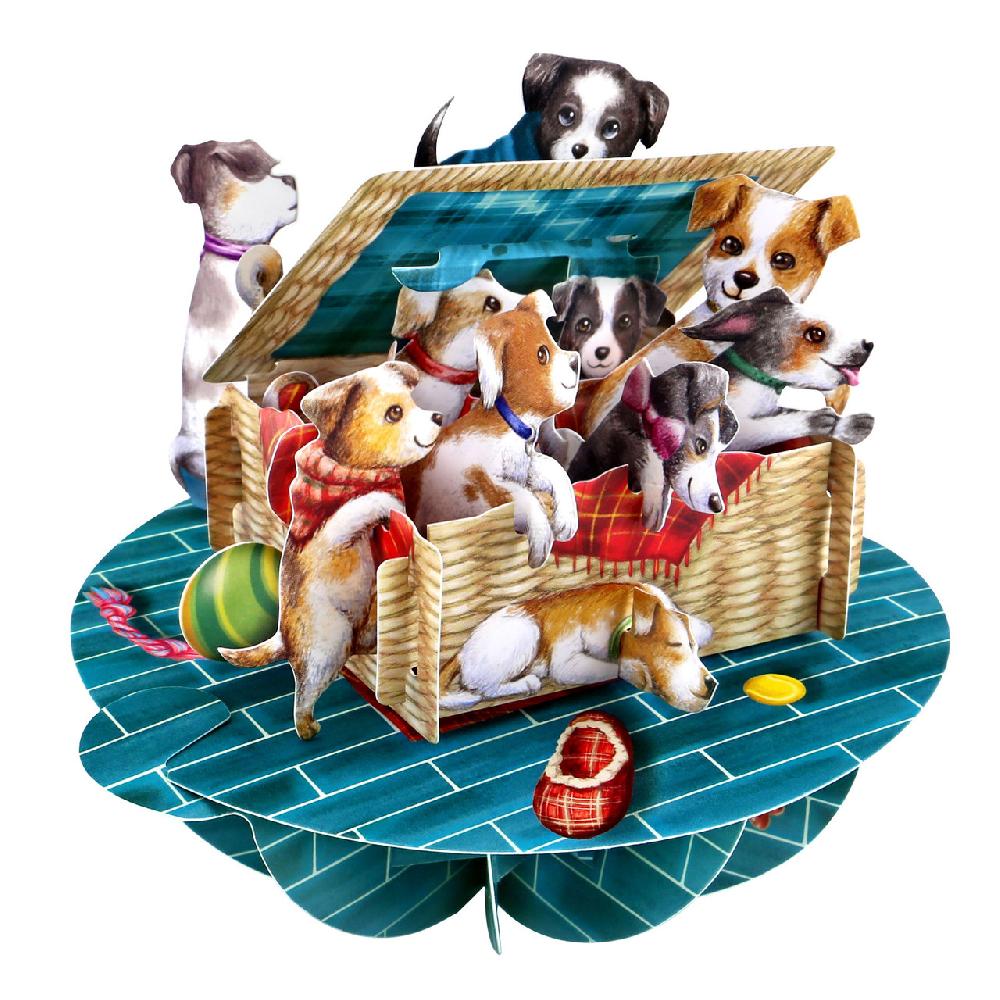 santoro london Pirouettes - Puppies In A Basket