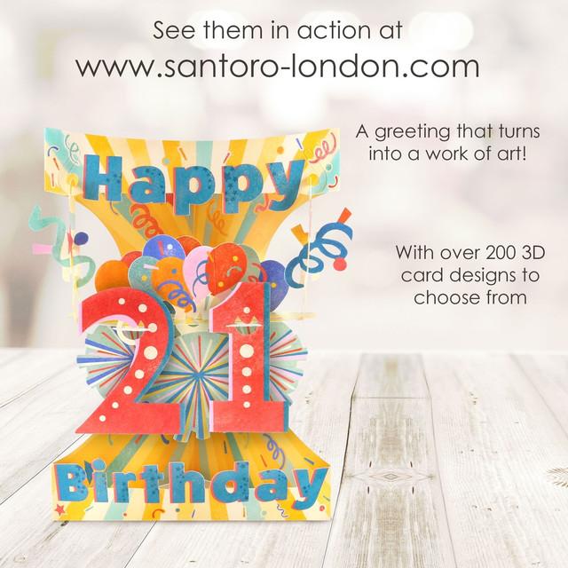 Santoro London Swing Cards - 21 - Happy Birthday