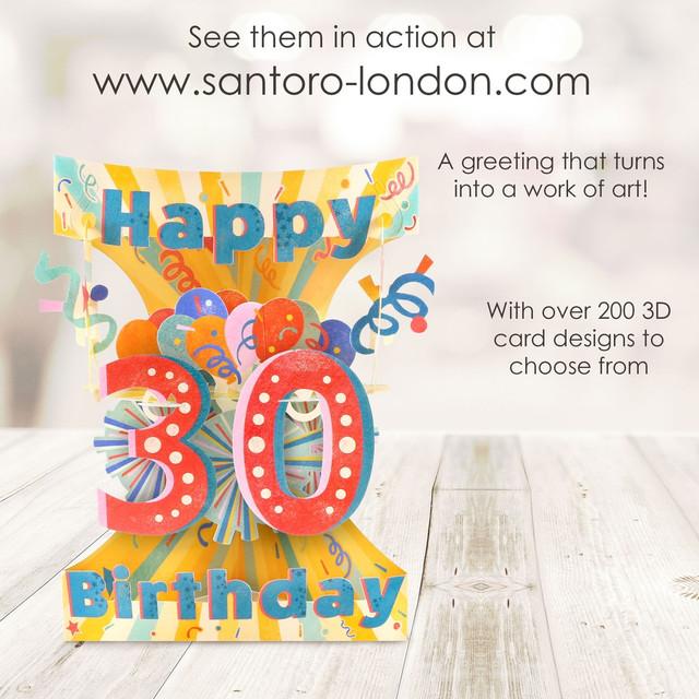 Santoro London Swing Cards - 30 - Happy Birthday