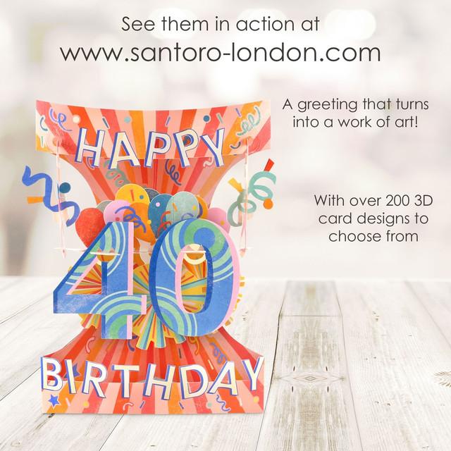 Santoro London Swing Cards - 40 - Happy Birthday