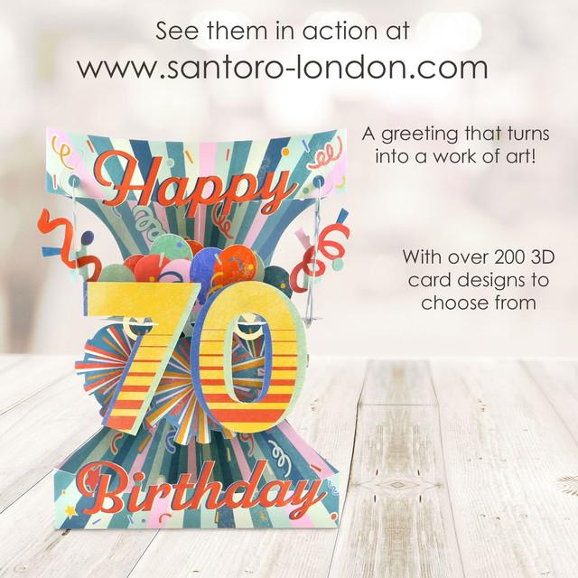 Santoro London Swing Cards - 70 - Happy Birthday