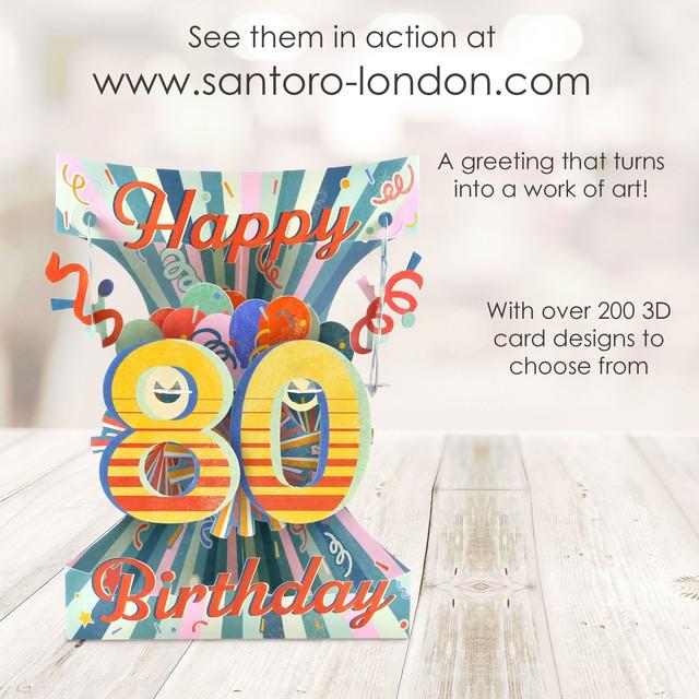 Santoro London Swing Cards - 80 - Happy Birthday