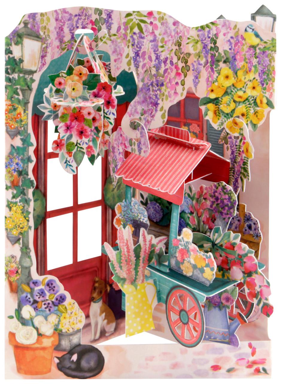 santoro london Swing Cards - Florist And Flower Cart