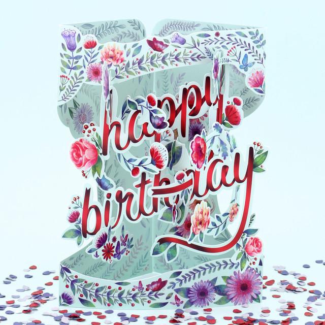 Santoro London Swing Cards - Happy Birthday - Floral