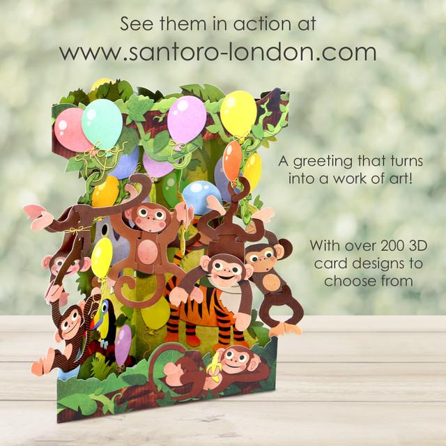 Santoro London Swing Cards - Monkey Party
