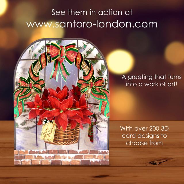 Santoro London Swing Cards - Poinsettia