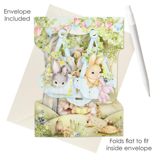 Santoro London Swing Cards - Rabbits On A Swing Boat