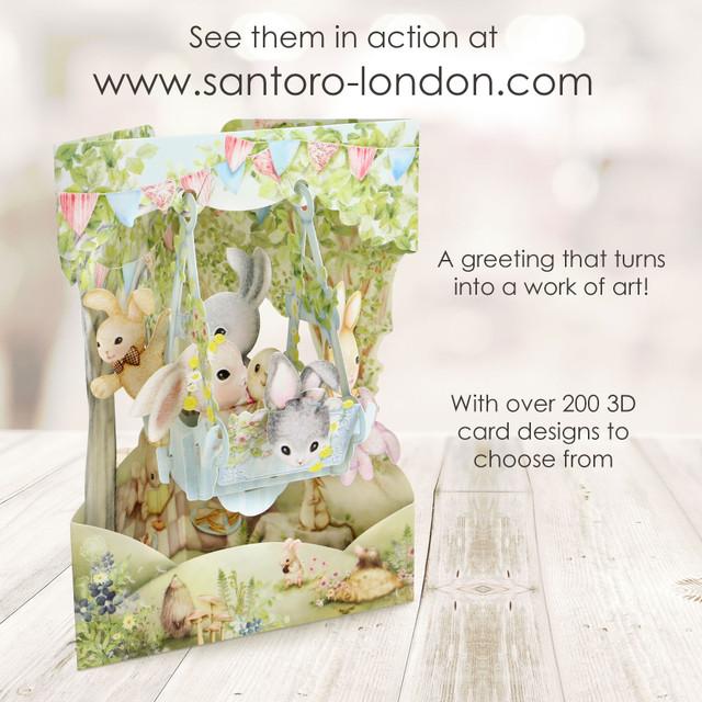 Santoro London Swing Cards - Rabbits On A Swing Boat