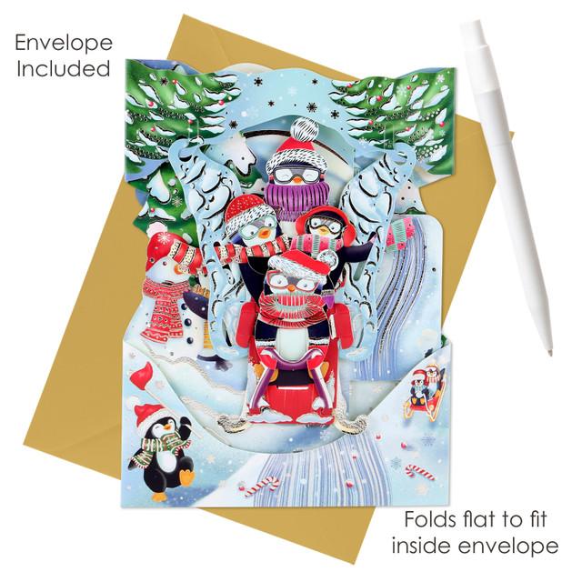 Santoro London Swing Cards - Sledging Penguins