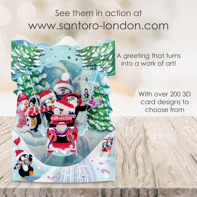 Santoro London Swing Cards - Sledging Penguins