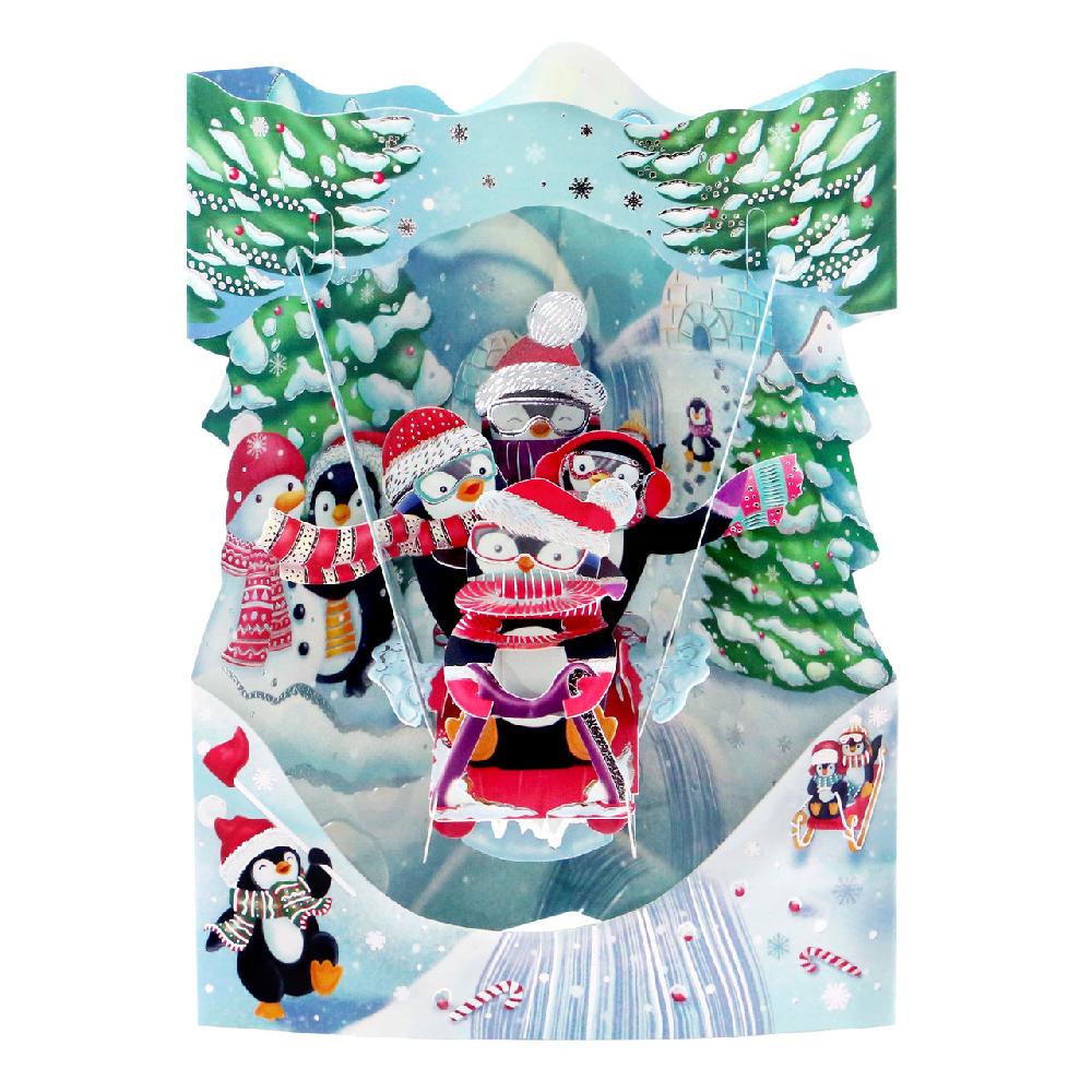santoro london Swing Cards - Sledging Penguins