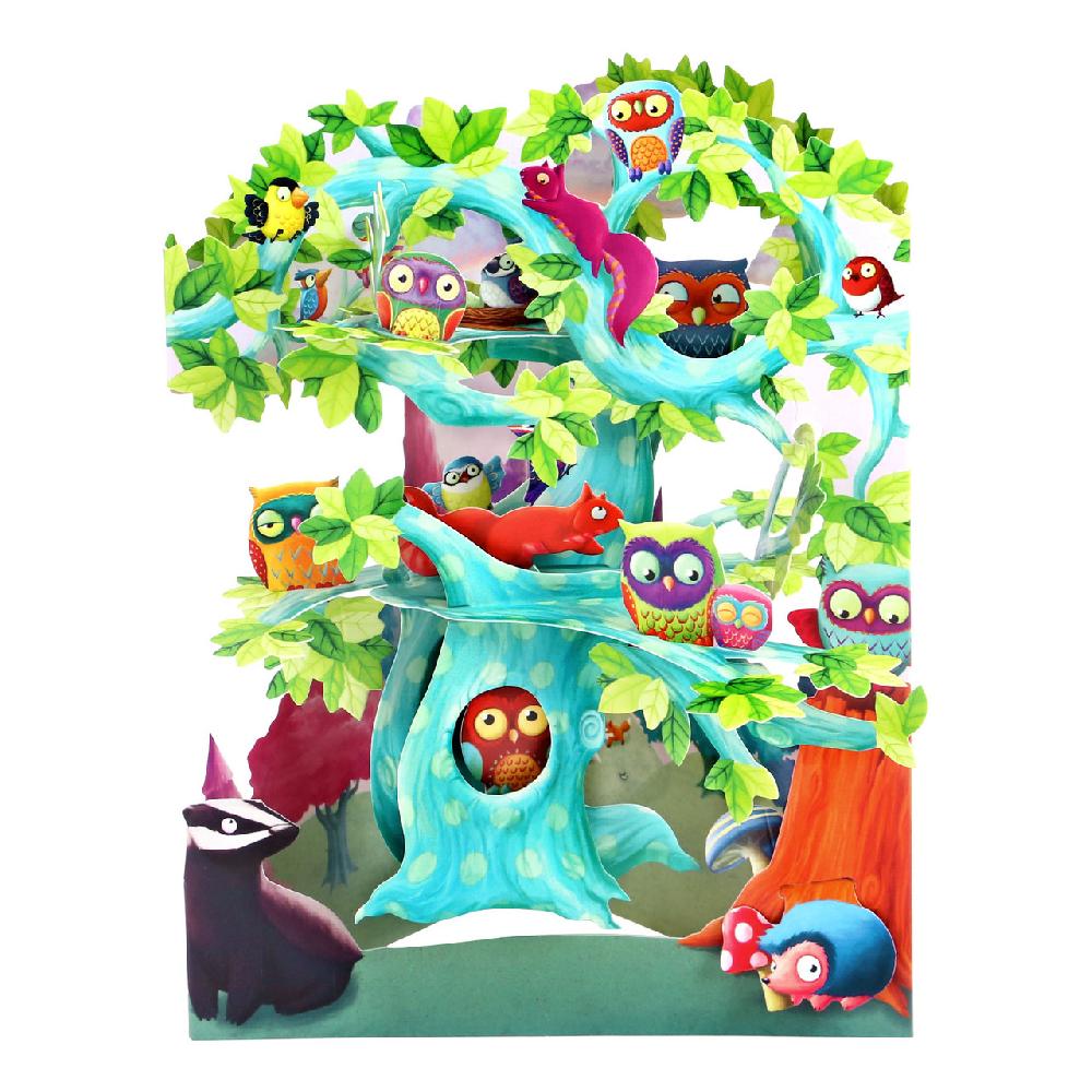 santoro london Swing Cards - Woodland Tree Of Birds